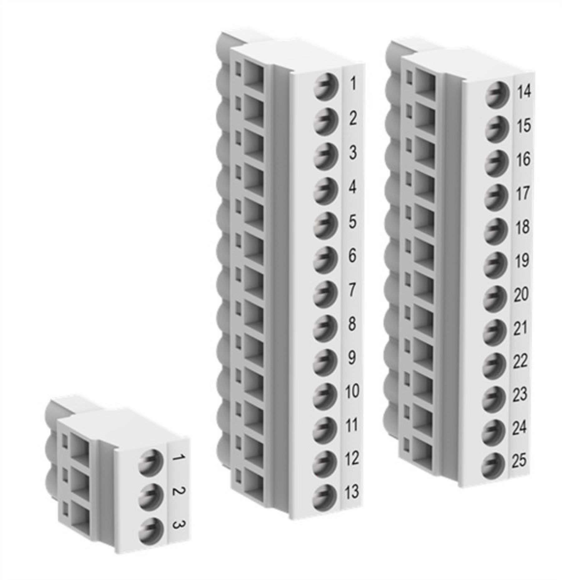 ABB TA5212-TSCL AC500 terminal block set for AC500-eCo Standard & Pro CPU screw front/cable side 5.00 pitch 1x 3 pole power supply 1x 12 and 1x 13 pole I/O connectors