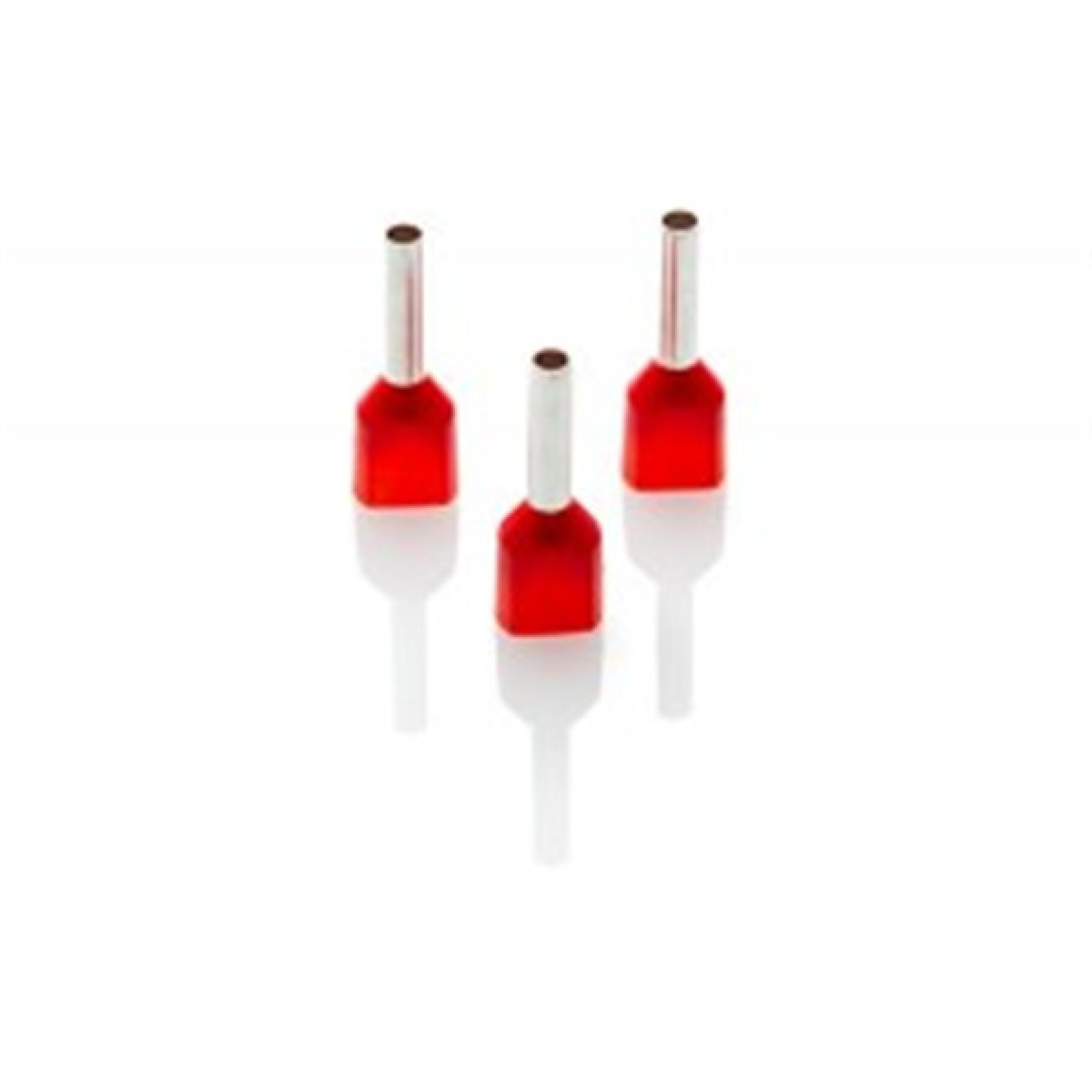 Partex TCEF110F Red Twin Insulated Boot Lace Cord End Ferrule 1mm long barrel