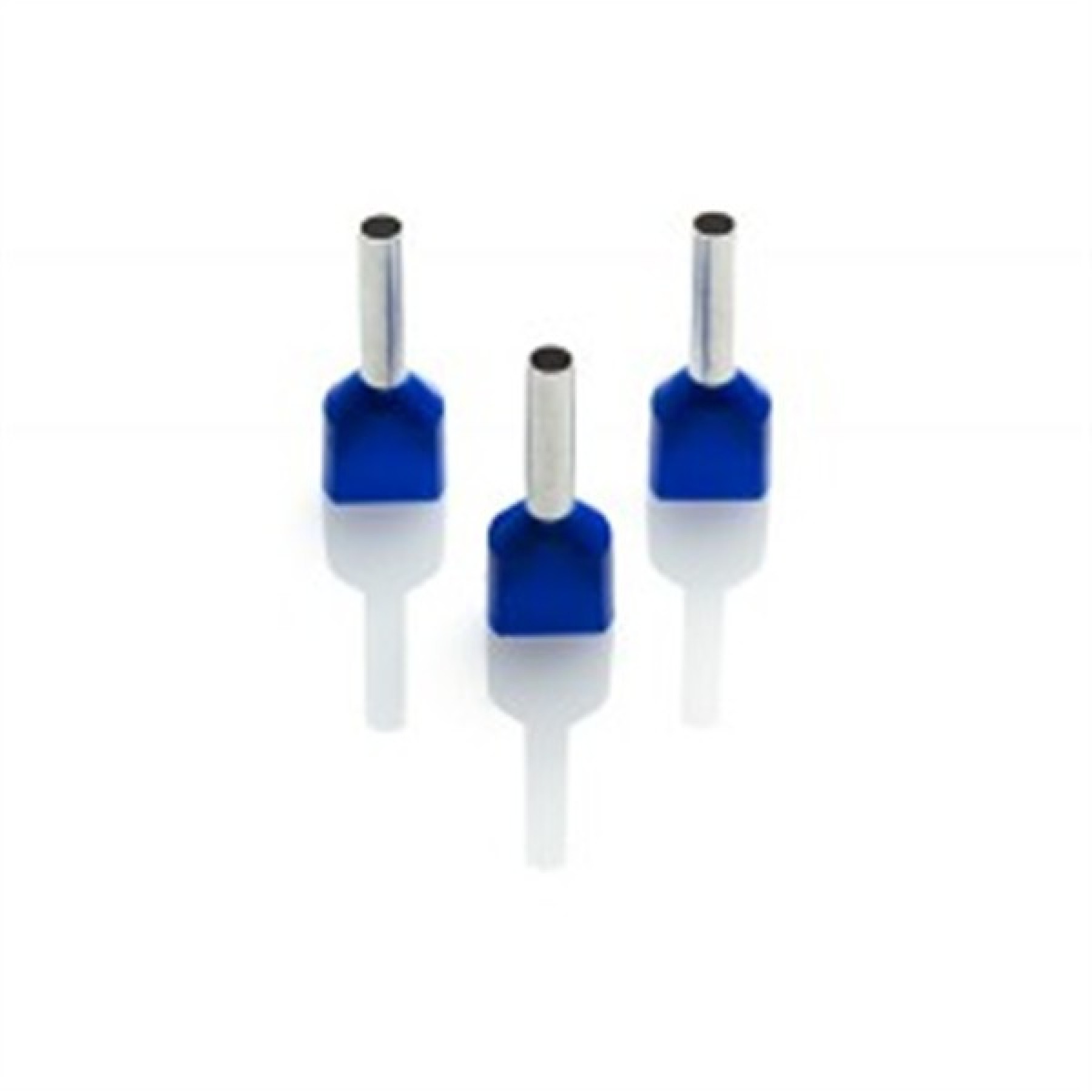 Partex TCEF2513F Blue Twin Insulated Boot Lace Cord End Ferrule 2.5mm Long Barrel