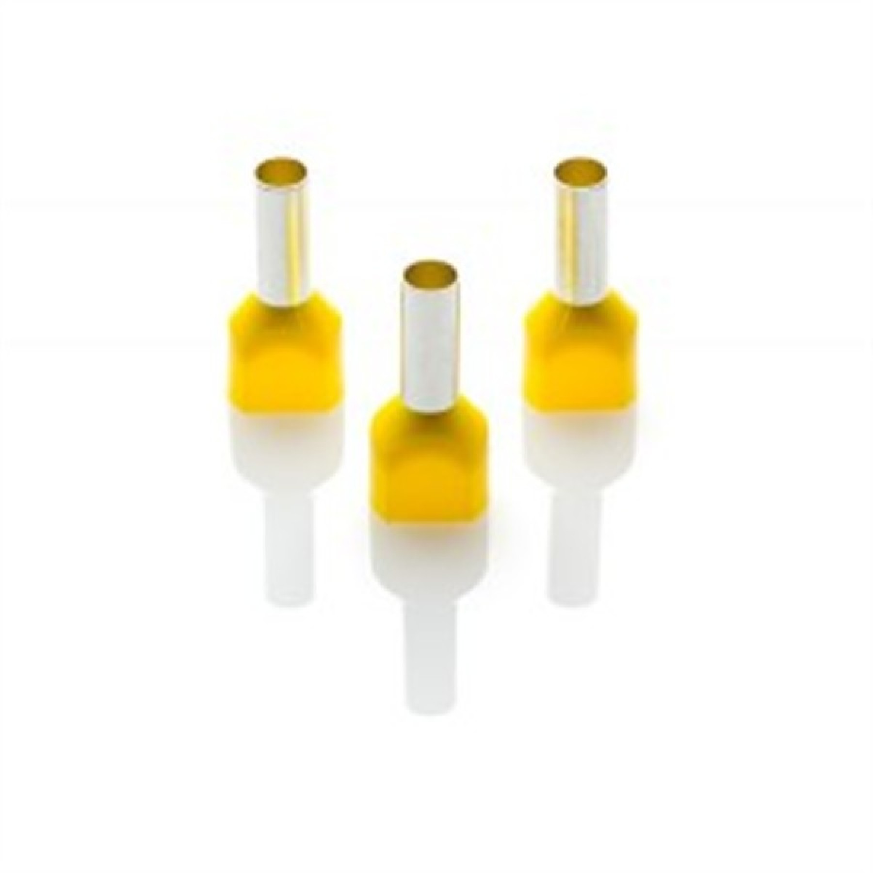Partex TCEF614F Yellow Twin Insulated Boot Lace Cord End Ferrule 6mm