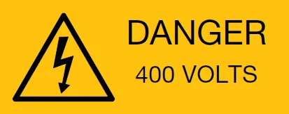 Termination tech DANGER 400V Warning Label (PK=5)