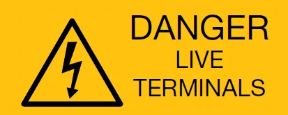 Termination tech DANGER LIVE TERMINALS Warning Label.(PK=5)