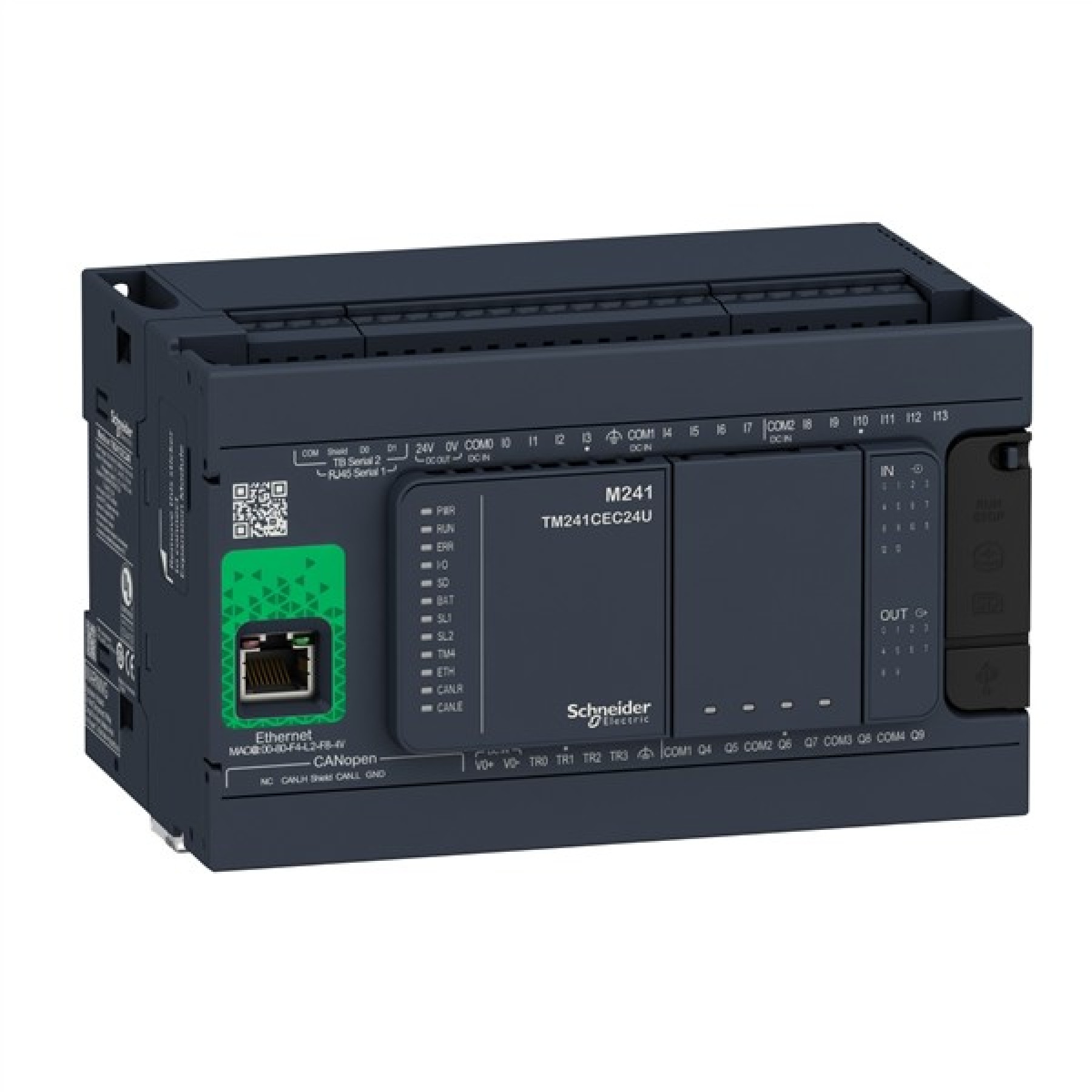 Schneider TM241CEC24R Logic Controller M241-24Input/Output Relay Ethernet