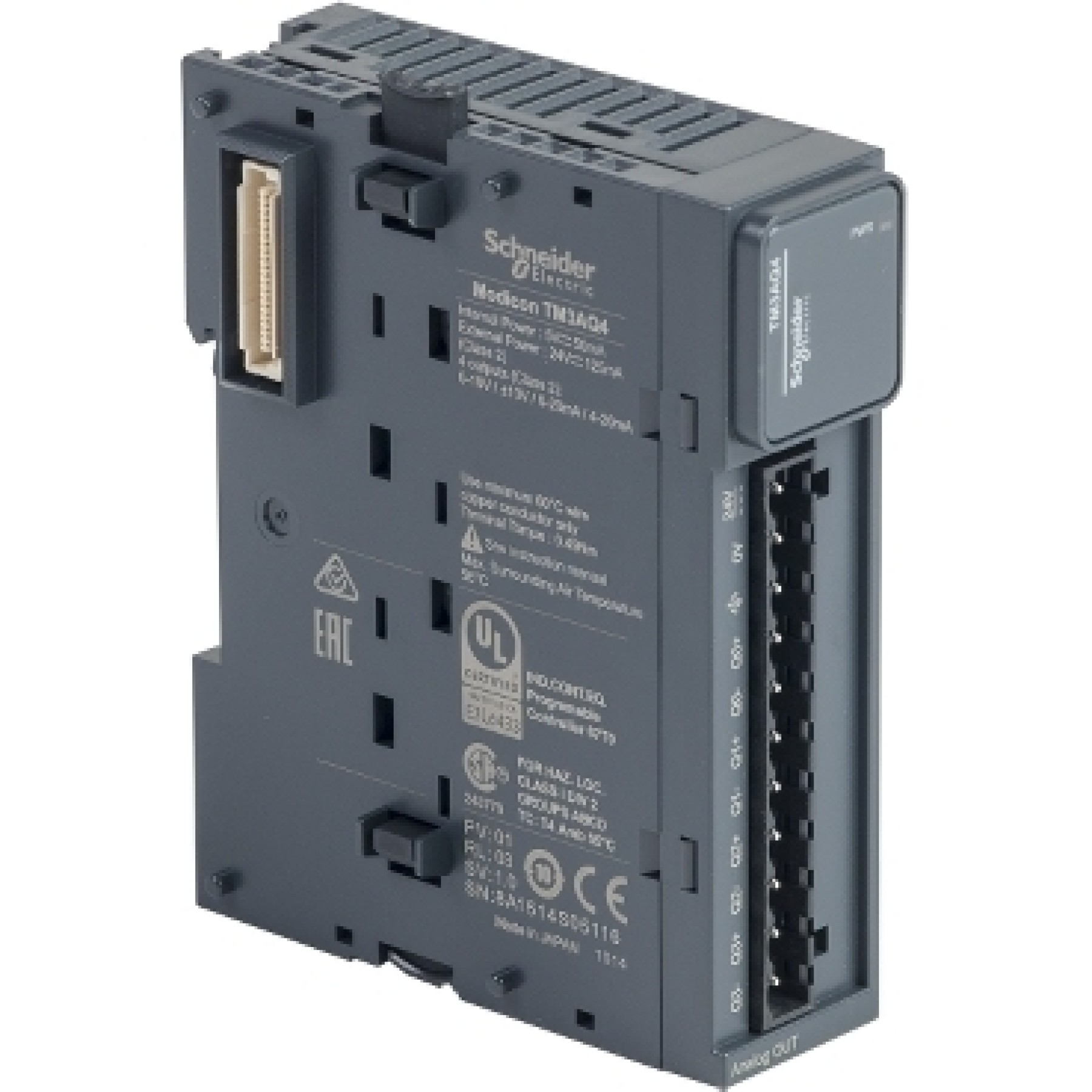 Schneider TM3AQ4 Modicon Tm3 - 4 Analog Outputs (Screw) 24Vdc