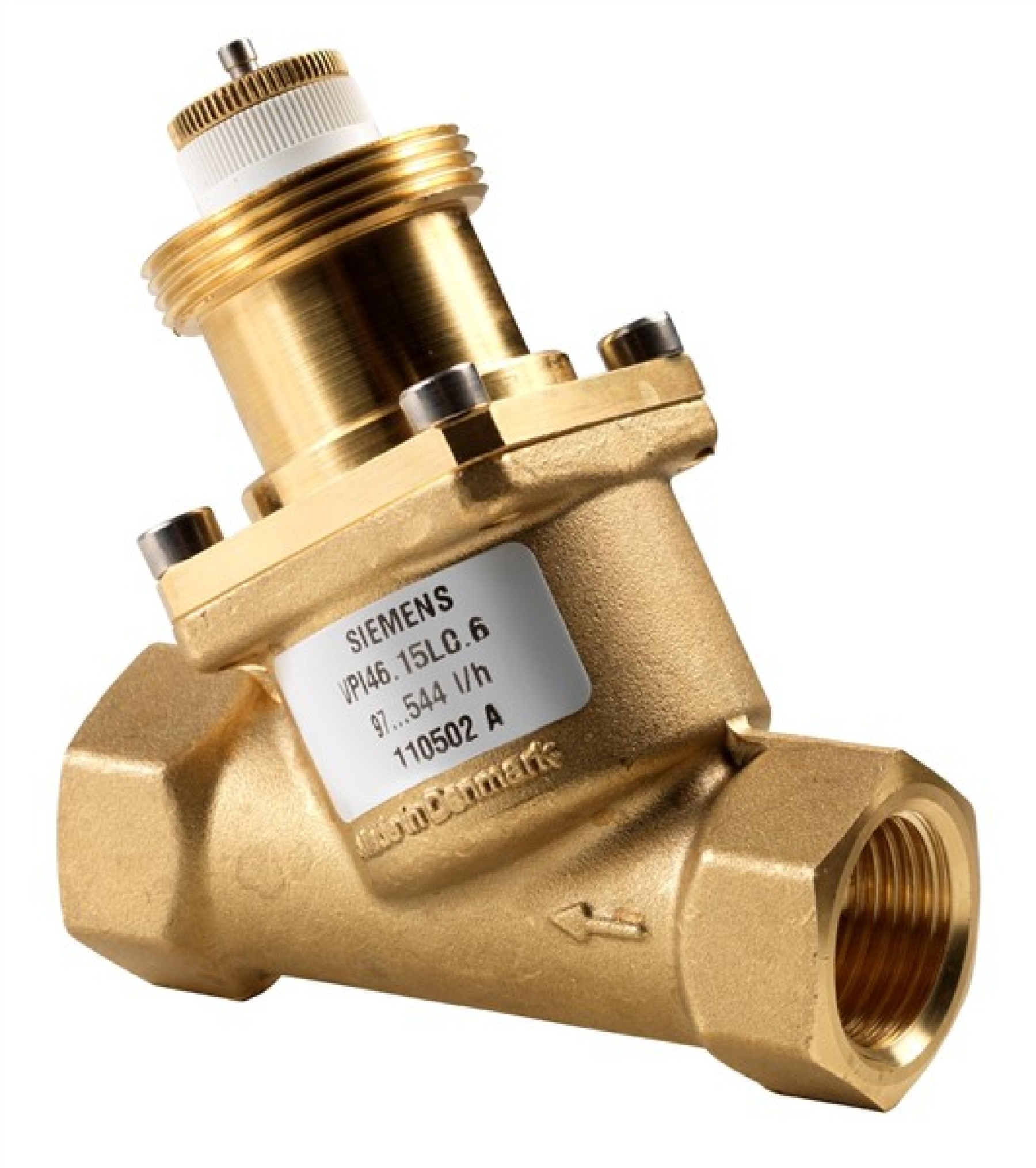 Siemens VPI46.25F1.8 PICV 25Mm 2 Port Pressure Independent Internally Threadeded Rp1 In Pn25. Pre Adjustable Volumetric Flow 280 To 1800L H Without Differential Measuring Plugs.