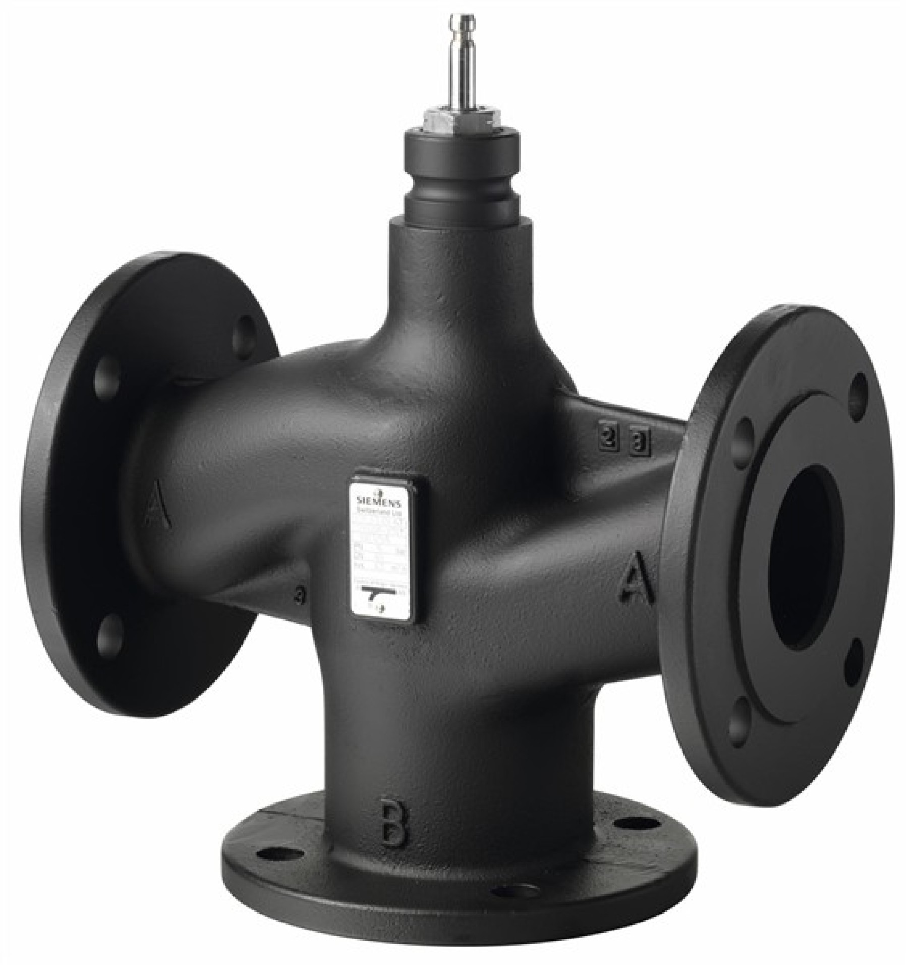 Siemens VXF43.150-400 150mm 3 Port flanged cast iron Globe Valve with stainless steel trim PN16 20 to +220-C kvs=400