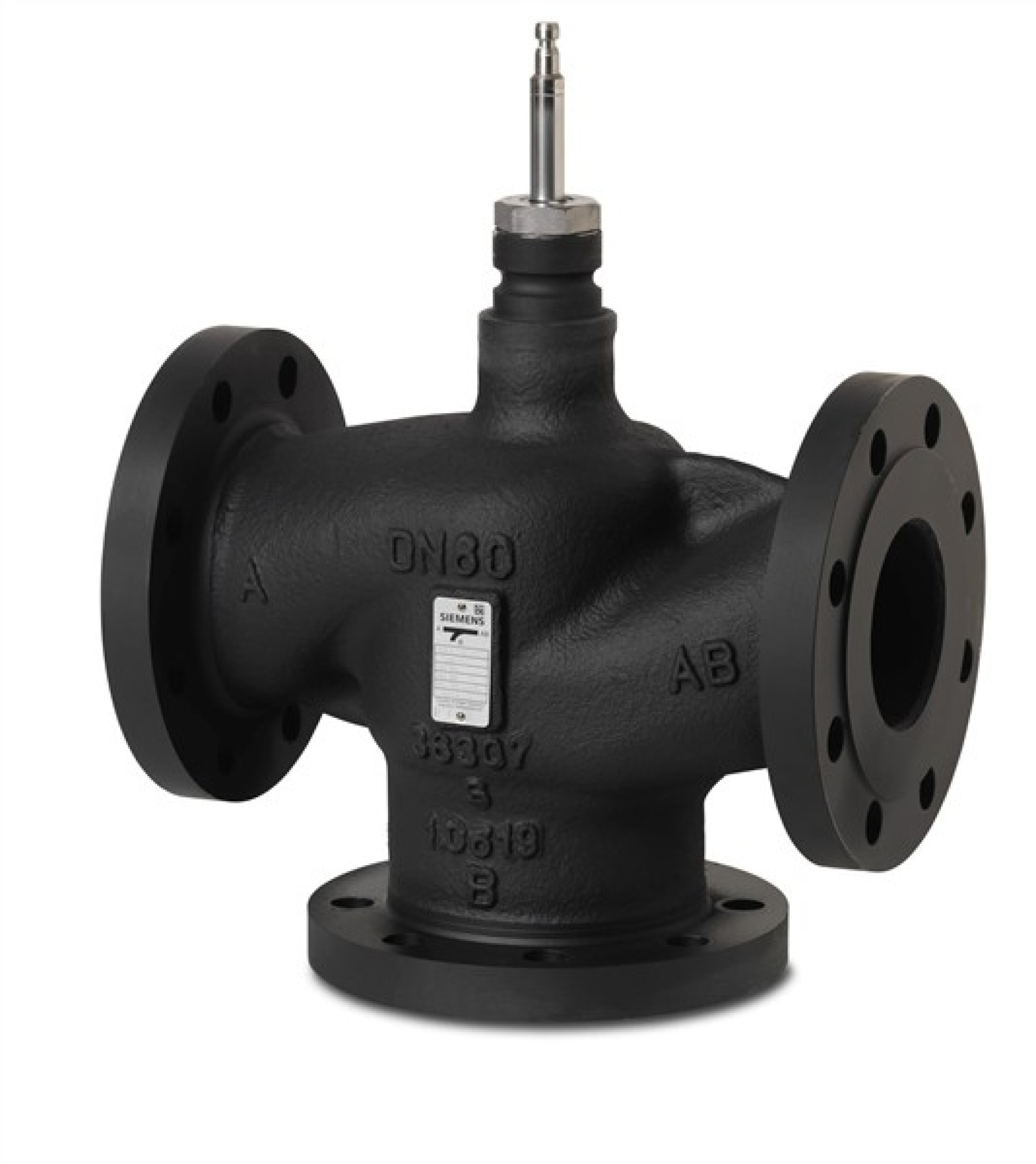 Siemens 20mm 3 port flanged cast steel Globe Valve PN40 kvs 6.3