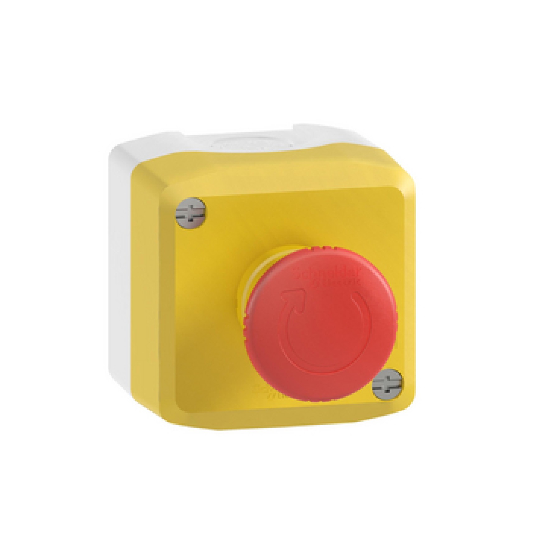 Schneider XALK178F Control station plastic yellow lid 1 red mushroom push button ?40 turn to release 2NC emergency stop