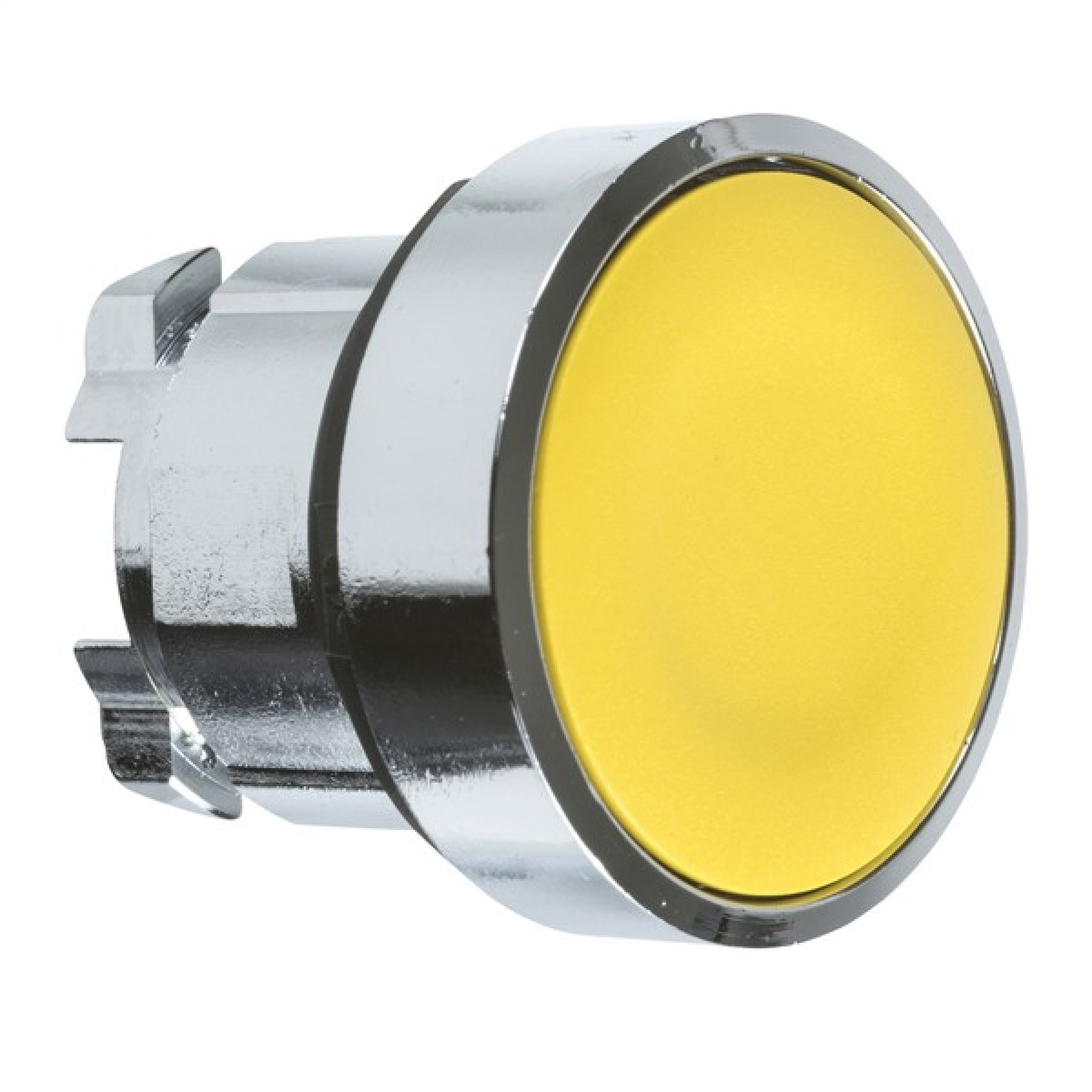 Schneider ZB4BA5 Electric Push button head metal flush yellow 22mm spring return unmarked