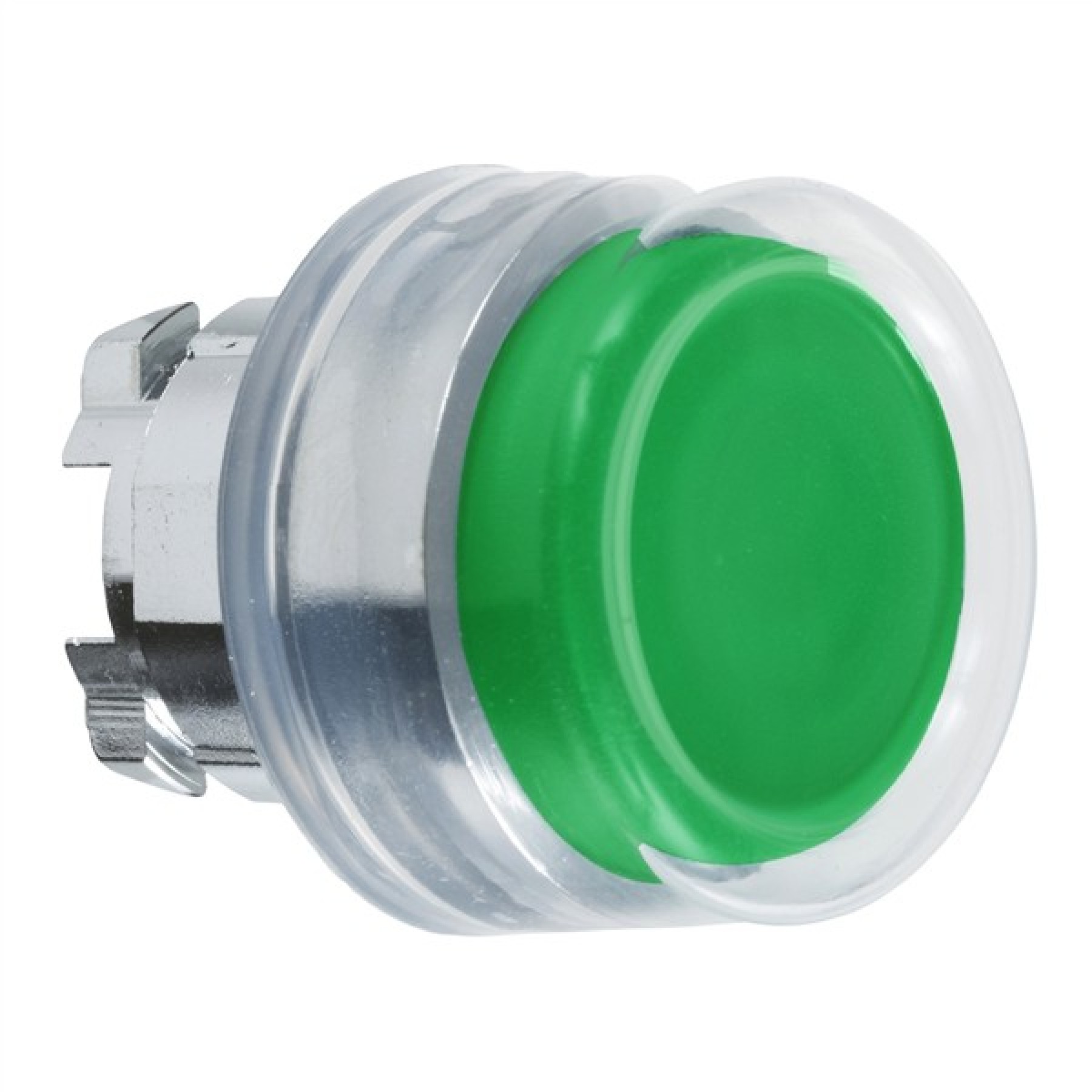 Schneider ZB4BP3 Electric Push button head metal projecting green 22mm spring return booted unmarked