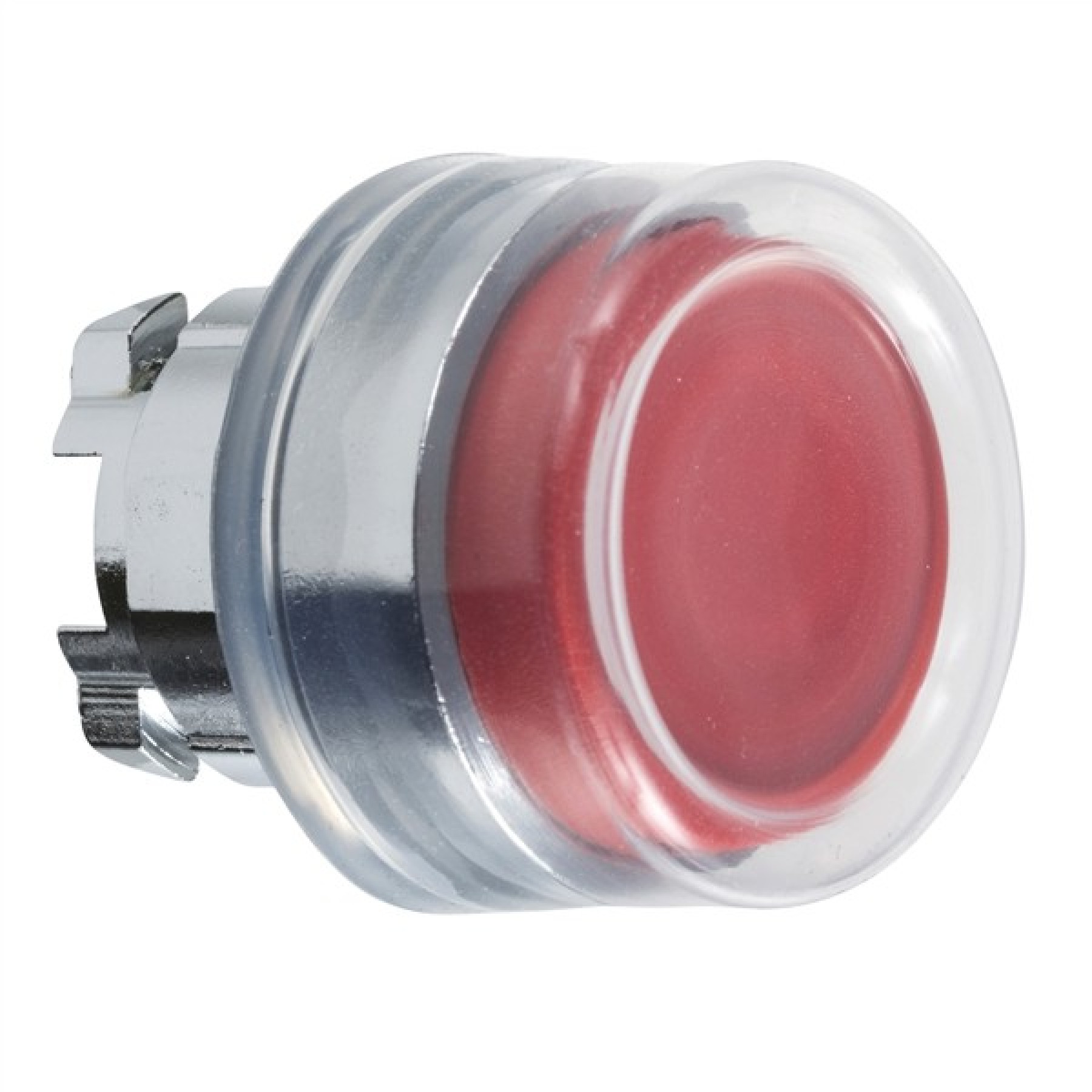Schneider ZB4BP4 Electric Push button head metal projecting red 22mm spring return booted unmarked