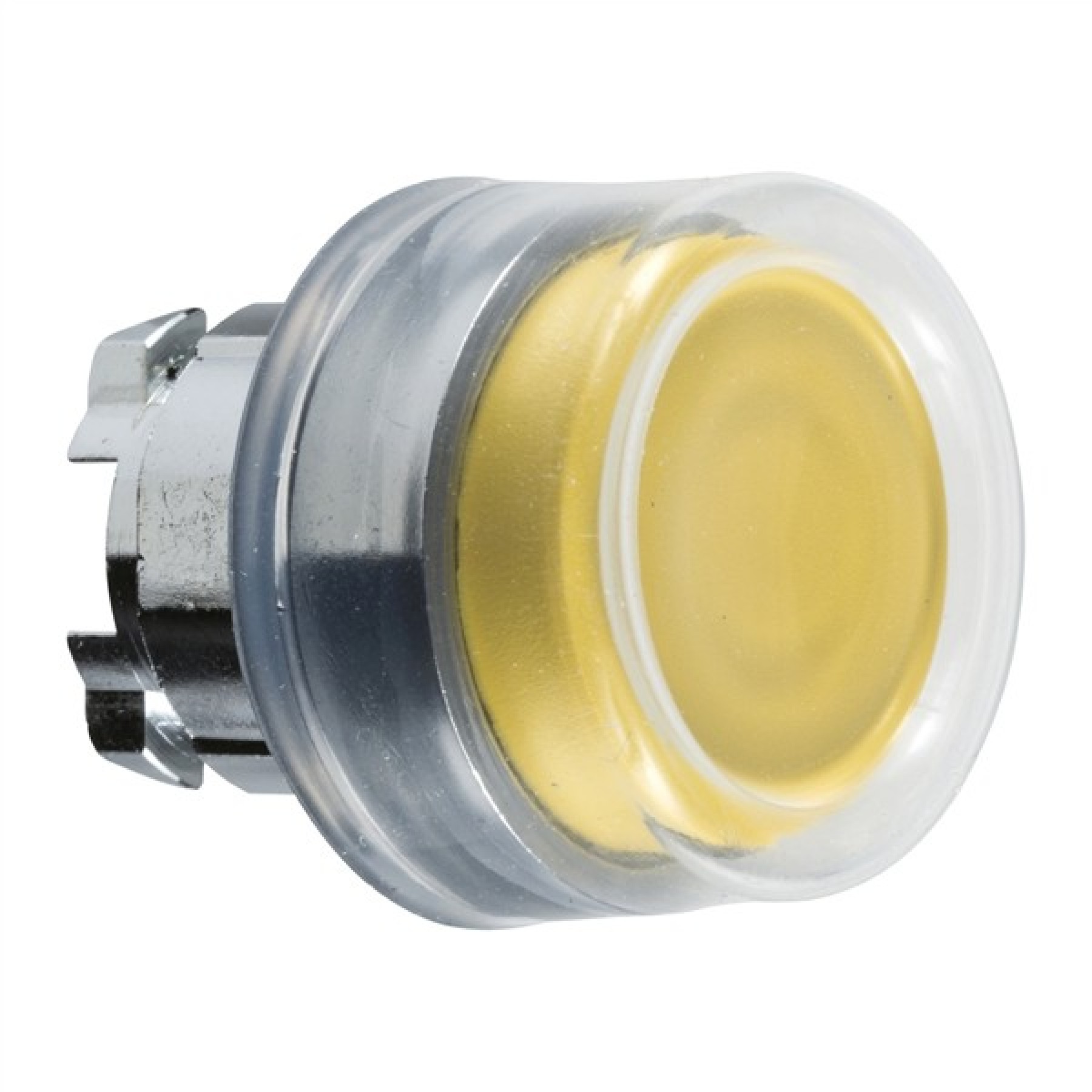Schneider ZB4BP5 Electric Push button head metal projecting yellow 22mm spring return booted unmarked