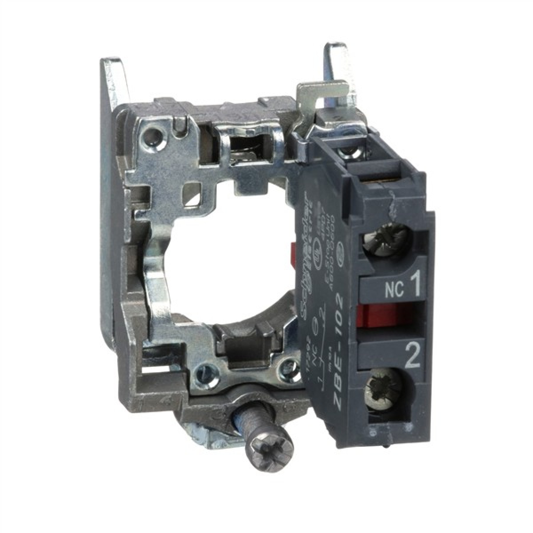 Schneider ZB4BZ102 Electric PushButton body 1 NC Contact contact block with body-fixing collar metal screw clamp terminal