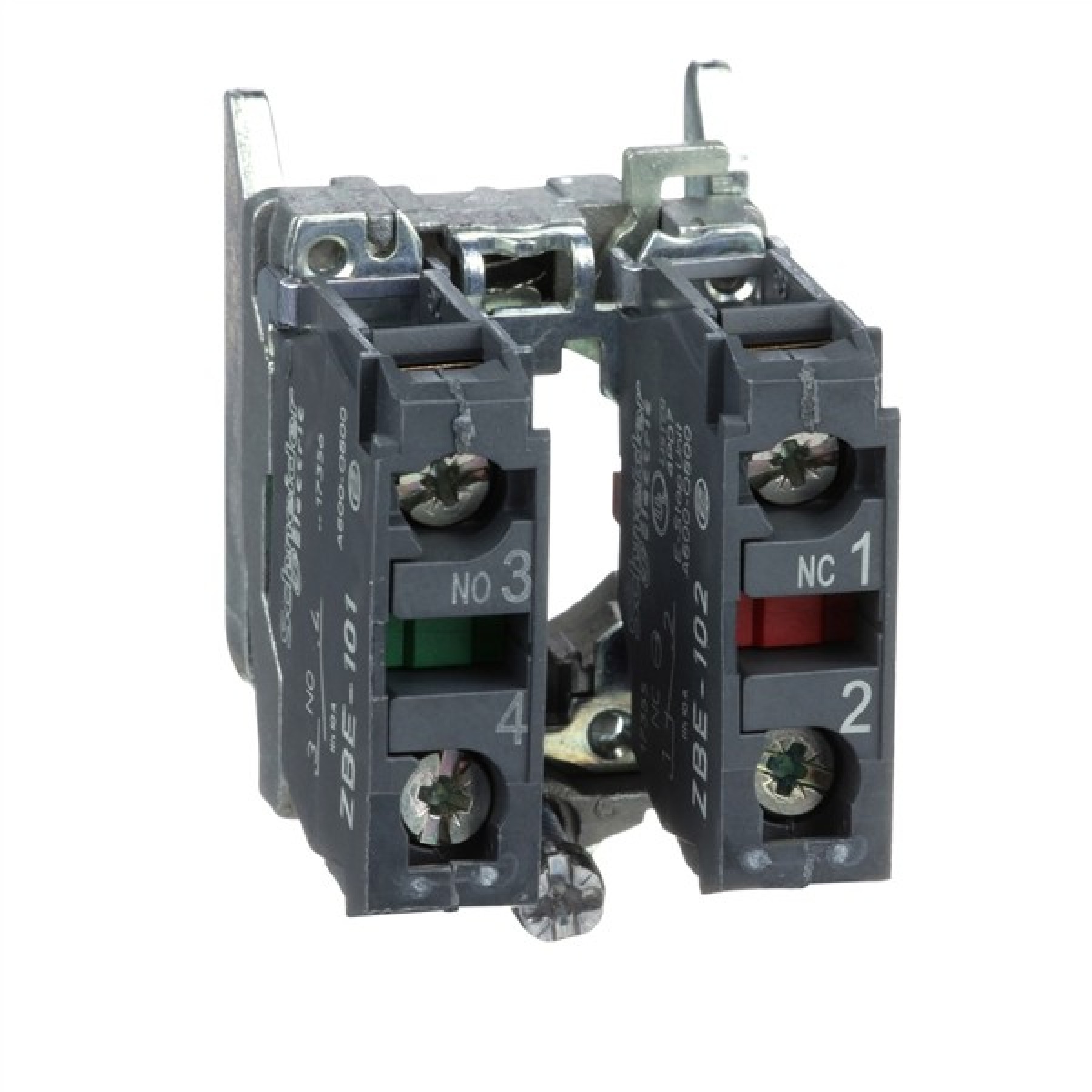 Schneider ZB4BZ105 Electric PushButton body 2NC Contact contact block with body-fixing collar metal screw clamp terminal