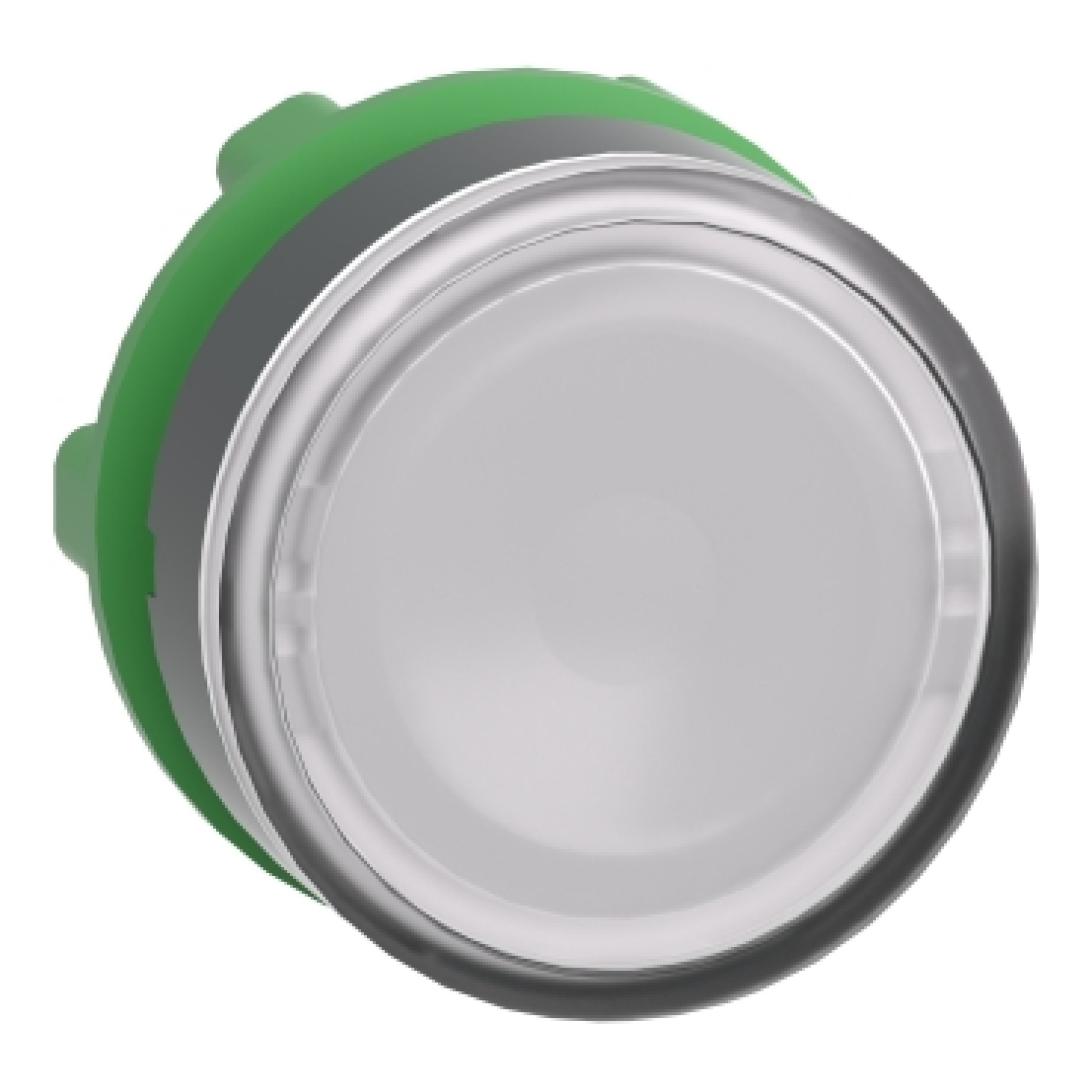 Schneider ZB5AW313 Electric Head for illuminated push button Harmony XB5 plastic white flush 22mm universal LED spring return plain lens