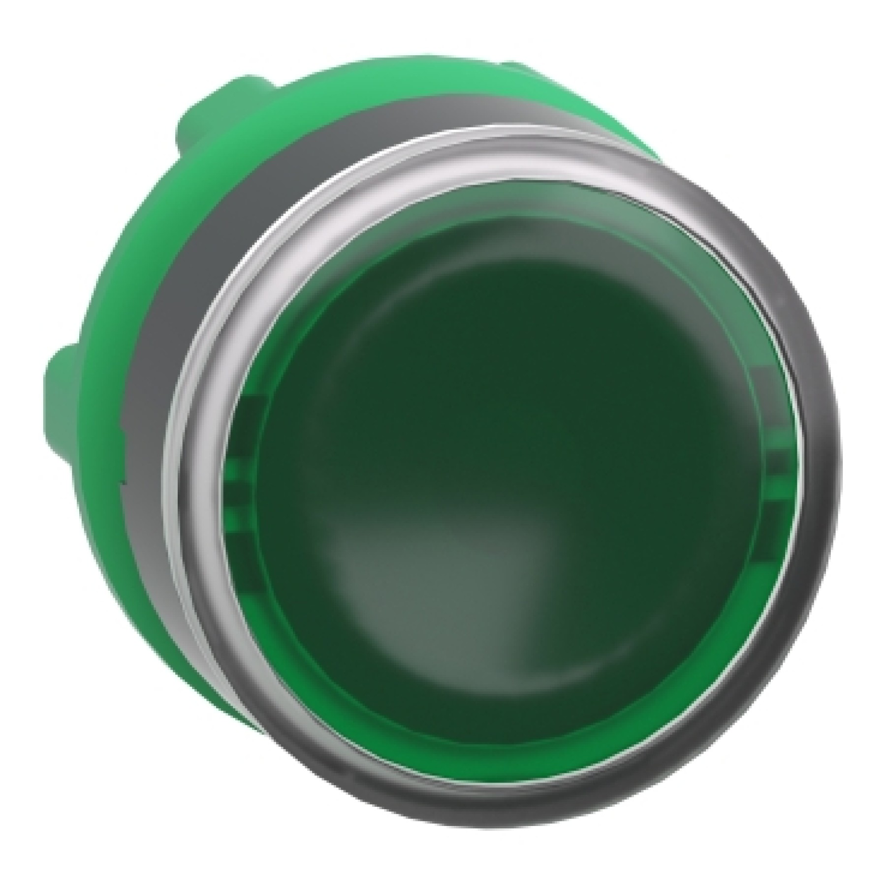 Schneider ZB5AW333 Electric Head for illuminated push button Harmony XB5 plastic green flush 22mm universal LED spring return plain lens