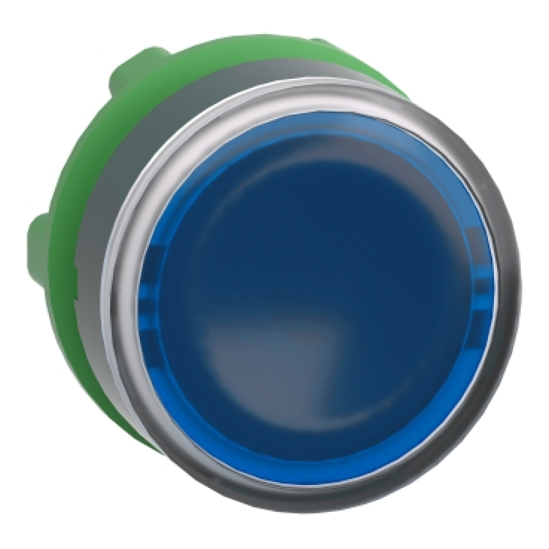 Schneider ZB5AW363 Electric Head for illuminated push button Harmony XB5 plastic blue flush 22mm universal LED spring return plain lens