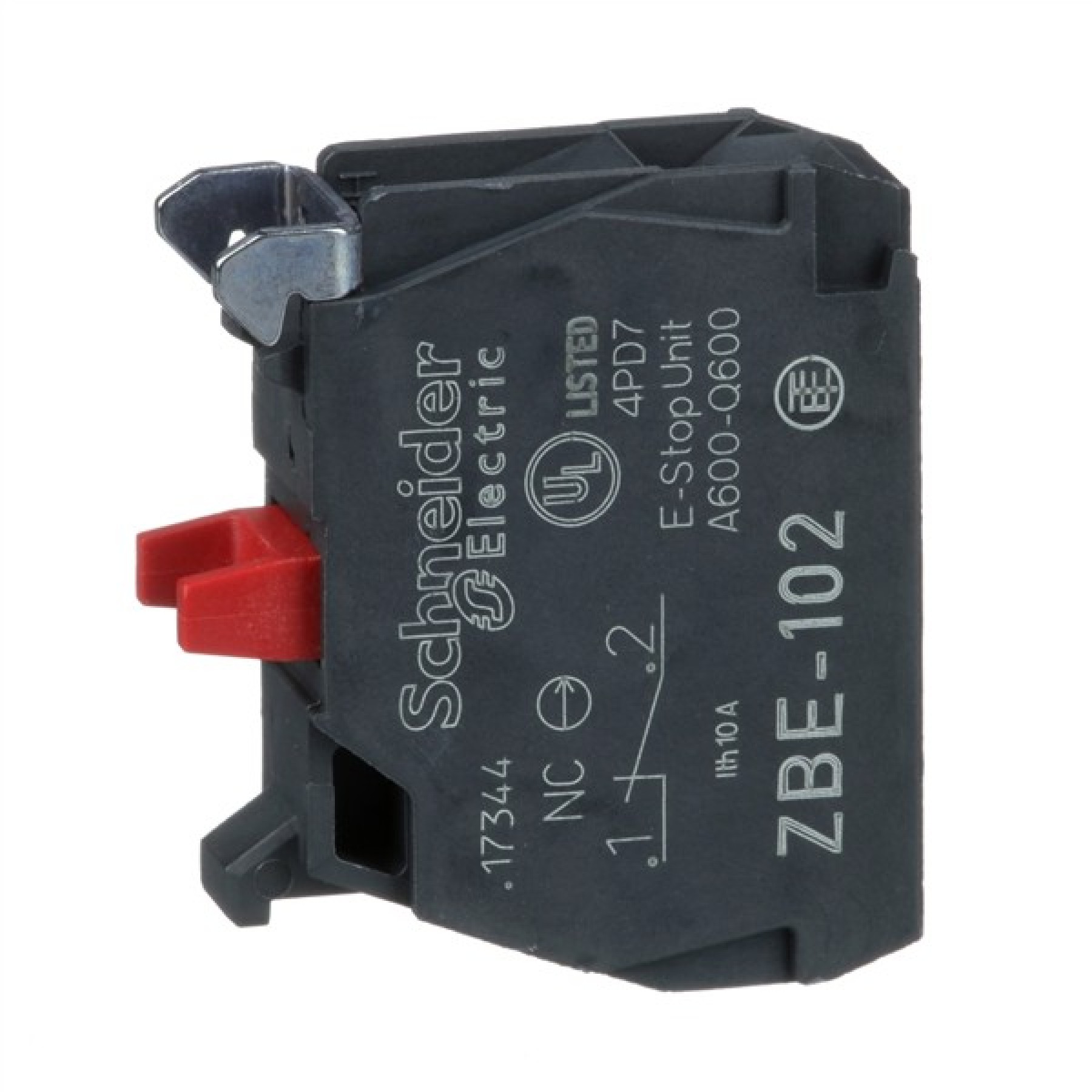 Schneider ZBE102 Electric Harmony 22mm Push Button XB5 zb4 operators contact block with mounting collar 1NO and 1 NC screw clamp terminal